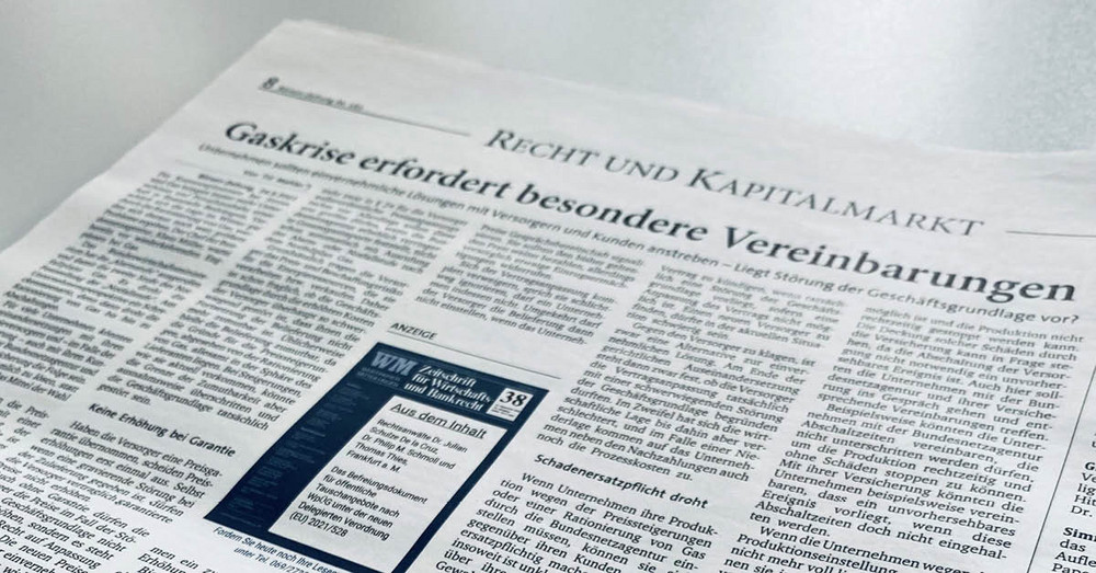 Gaskrise erfordert besondere Vereinbarungen